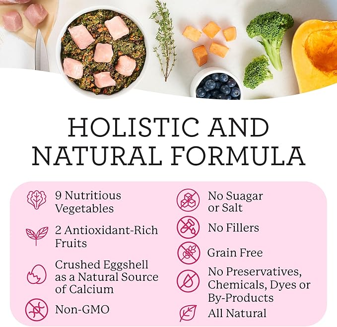 Dr. Harvey's Raw Vibrance Dog Food, Human Grade Dehydrated Base Mix for Dogs, Grain Free Raw Diet (3 Pounds)