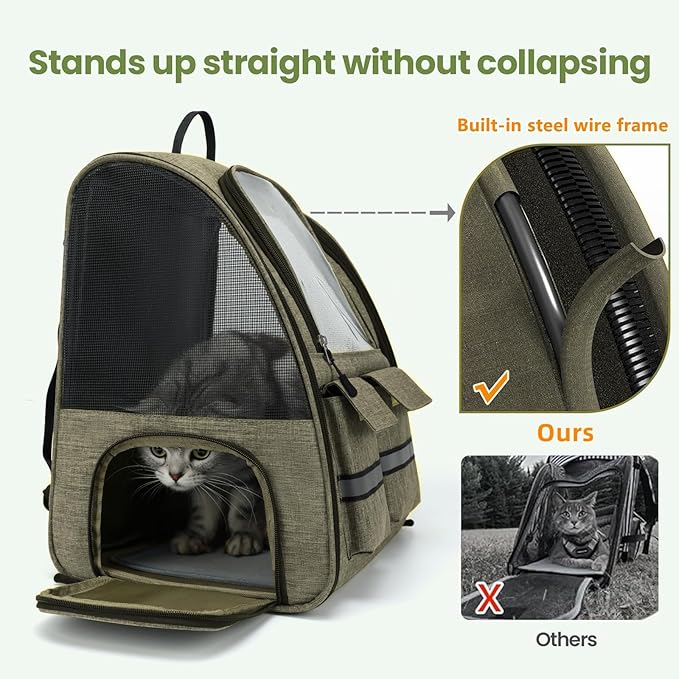 Cat Backpack Carrier Small Dogs Backpack Carrier,Large Space Breathable Cat Bubble Backpack,Shaded Puppy Backpack Carrier,Ventilated for Travel, Hiking,Cycling,Shopping,and Vet