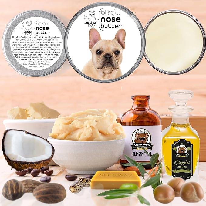The Blissful Dog Fawn French Bulldog Unscented Nose Butter - Dog Nose Butter, 16 Ounce