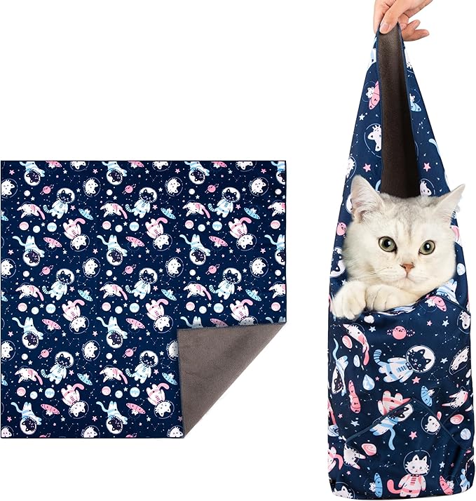 35.4" Cat Grooming Wrap, Cat Wrap for Cutting Nails, Anti-Scratch, Anti-Escape Calming Packaging, Cat Swaddle Wrap for Adult Cats, XX-Large