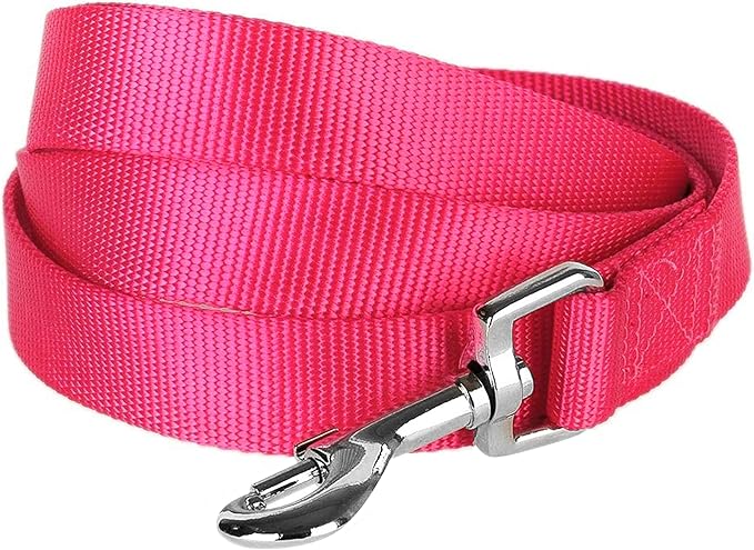 Blueberry Pet Essentials French Pink Dog Leash for Small -5' * 5/8" Dogs | Heavy Duty Nylon Lead | Lightweight Puppy & Cat Leash for Walking & Training