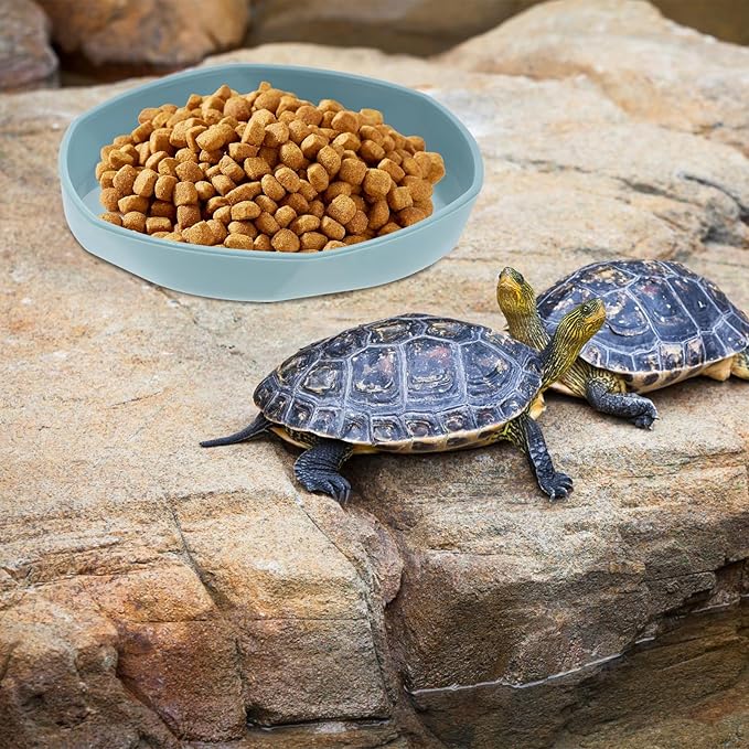 Reptile Water Dish, 4 PCS Bearded Dragon Water Bowl Shallow and Flat Reptile Food and Water Feeder Small Water Dish Tiny Plastic Feeding Dish for Lizard Gecko Chameleon Anoles