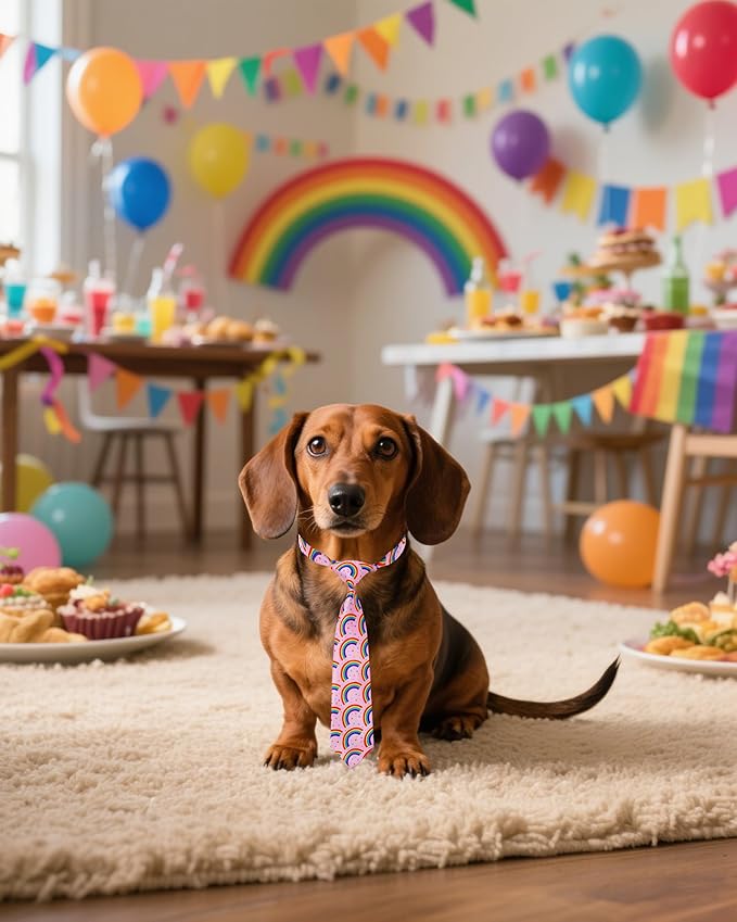 PET SHOW 10 Pack Pride Month Dog Ties Neckties for Large Medium Dogs Rainbow Neck Ties Bowties Girl Boy Pets LGBT Costumes Dog Adjustable Holiday Grooming Accessories Wedding Party Gift Favor