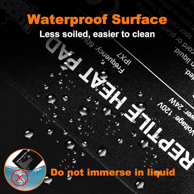 LUCKY HERP Reptile Heating Pad 24W 8X18 Inch with Thermostat, Under Tank Heater Terrarium Warmer Heat Pad and Digital Thermostat Controller for Hermit Crab, Turtles Lizards, Reptile