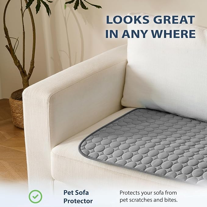 MICROCOSMOS Summer Cooling Mat & Sleeping Pad- Water Absorption Top, Materials Safe, Easy Carry, EZ Clean. Keep Cooling for Pets, Kids and Adults.(Dark Grey, 59" x 40")