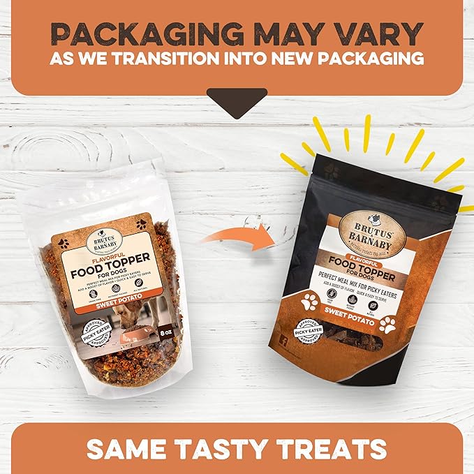 BRUTUS & BARNABY Dog Food Toppers for Picky Eaters - Natural, Sweet Potato Kibble Toppers, Packed with Nutrient Dogs Love