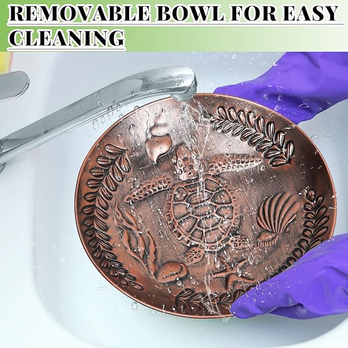 40 Inch Metal Bird Bath for Outside, Detachable Birdbath & Birdfeeder with Base Stake, Vintage Bird Baths for Outdoors Garden Yard Lawn Decor (Vintage Copper)