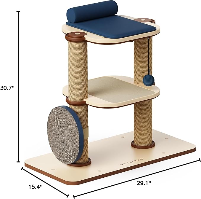 PETLIBRO Infinity Cat Tree Tower for Indoor Cats, Modular Design with Cat Bed, Toy, Felt Pads, Sisal Scratching Posts, 2-Second Setup, Sturdy Multi-Level Activity Center Cat Condo for Any Room