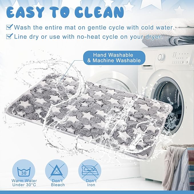 2 Pcs Large Self Warming Cat Pad Self Heating Cat Mat Bed Dog Crate Pet Blankets Thermal Heated Bed Mat for Outdoor Indoor Newborn Kittens Puppies Dog(Large Star,41 x 29)