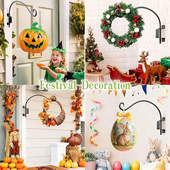 Swivel Hanging Plant Bracket Outdoor: Long Bird Feeder Hanger Bracket for Tree - Wall Mount Swivel Hook for Hummmingbird 22Inch