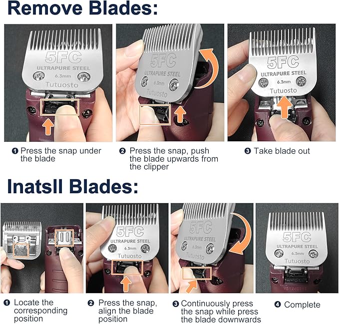 5FC Clipper Blades Pet Grooming Clipper Replacement Blades Detachable Blade Compatible with andis/wahl/Oster Dog Clippers