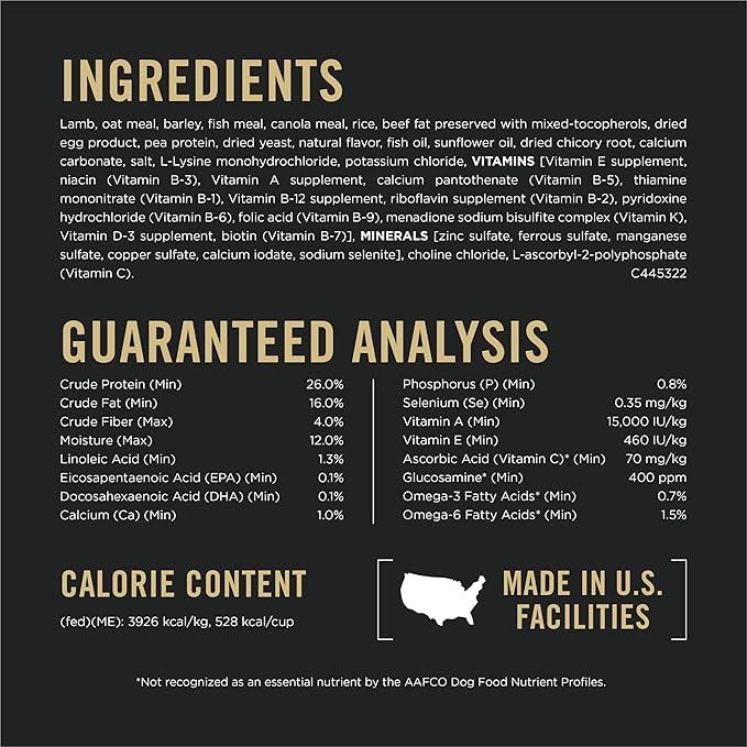 Purina Pro Plan Sensitive Skin and Sensitive Stomach Dog Food Lamb and Oat Meal Formula - 4 lb. Bag