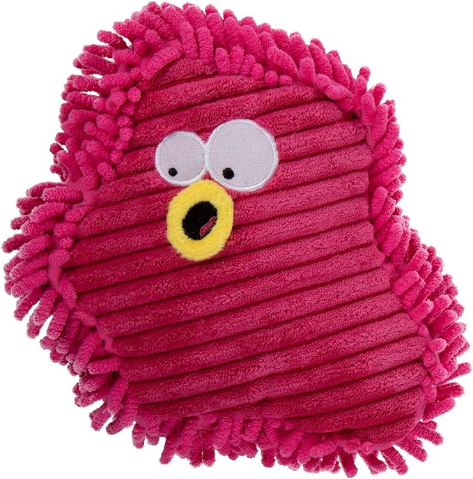 goDog PlayClean Germs Squeaky Plush Dog Toy with Odor-Eliminating Essential Oils, Chew Guard Technology - Pink, Large