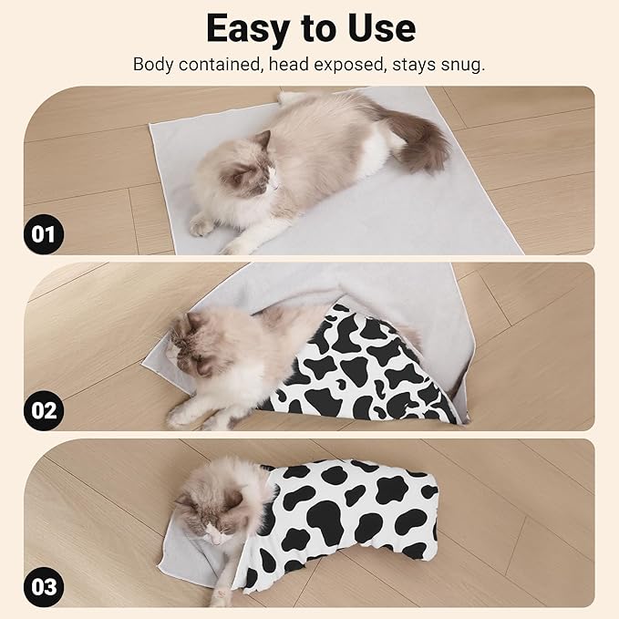 Cat Grooming Wrap Cat Wrap for Cutting Nails, 23.6" Cat Wrap for Grooming, Cat Restraint for Nail Clipping, Multifunctional Swaddle Wrap Pet Tool, Cat Burrito Wrap