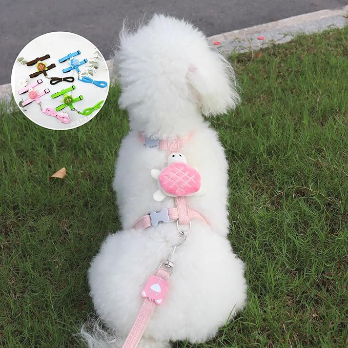 4 Pcs Adjustable Bunny Rabbit Harness and Leash Set, Small Pet Vest Harness Leash, with Decoration for Bunny Kitten Small Pets