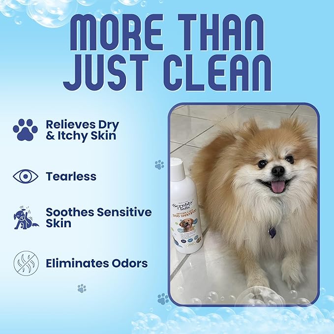 Organic Dog Shampoo - Puppy Oatmeal Shampoo for Itchy Skin Relief - Hypoallergenic for Sensitive Skin, for Dogs of All Ages, Deodorizes, Tearless, Made in USA, 16oz (Vanilla Ice Cream)