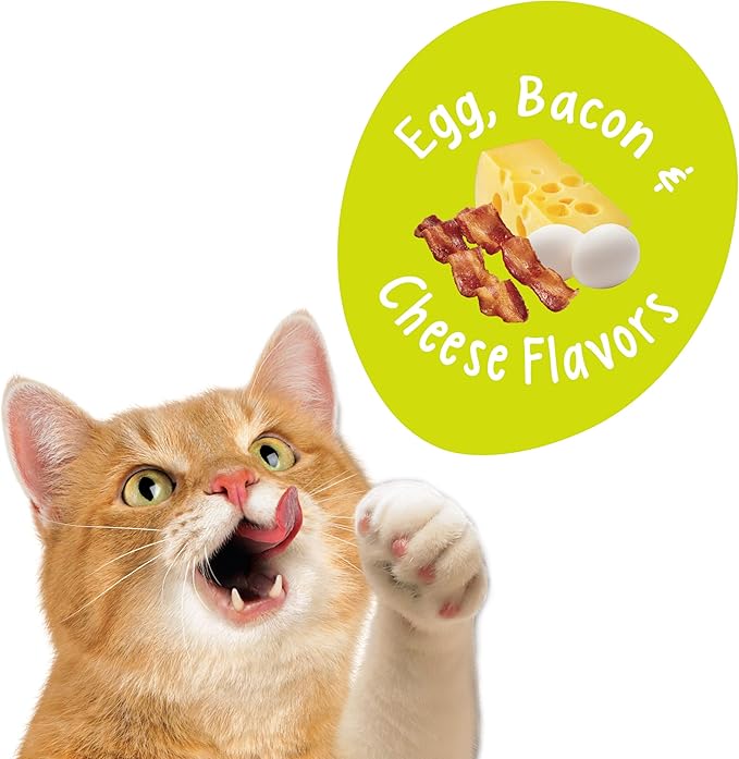 Purina Friskies Party Mix Cat Treats, Morning Munch Crunch with Egg, Bacon & Cheese Flavors, Crunchy & Bite-Sized Cat Treats, 2.1 OZ Pouch (Pack of 3)