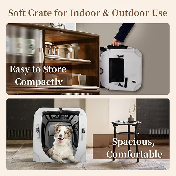 Extra Large Cat Carrier for 2 Cats Collapsible Soft Pet XL Crate for Large/Medium Cats 20lbs Car Travel Portable Bag with Water Bottle Slot For Long Trips (Blue, 24.0"L x 16.5"W x 16.5"H)