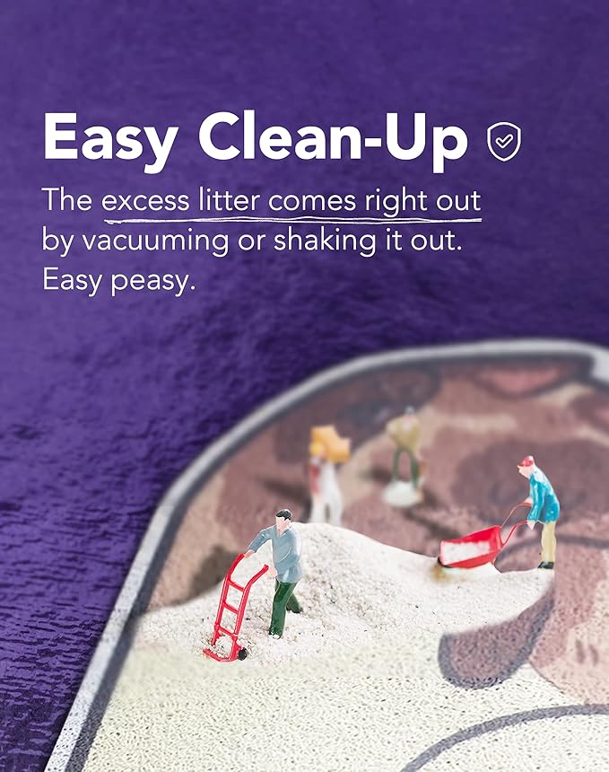 Lukamoo® Cute Cat Litter Mat (30’’x20’’), Large/L, for Kitty Litter & Cute Cat Litter Box, Litter Trapping Mat (Pointed, Cornered)