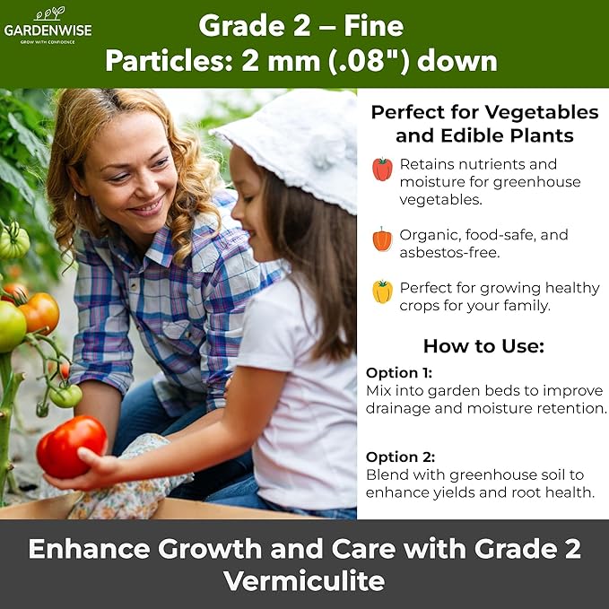 Organic Fine Vermiculite for Indoor Gardening Plants and Mushrooms – Enhances Soil Aeration, Seed Germination, Rooting Cuttings – Small Packages and Bulk (Vermiculite Grade 2 – Fine, 20 quarts)