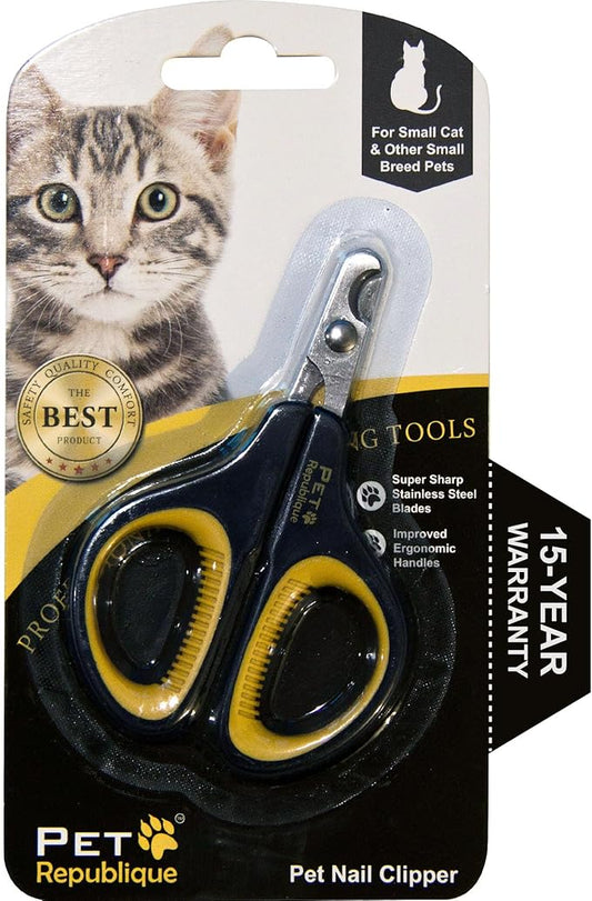 Cat Nail Clippers by Pet Republique – Professional Stainless-Steel Nail Clipper for Cats, Kittens, Hamster, Rabbits, Birds, & Small Breed Animals Claw Trimmer