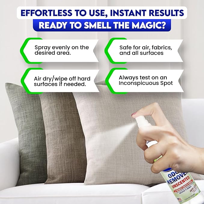 ZORBX Unscented Odor Eliminator for Strong Odor 16 Oz + 7.5 Oz + 2 Oz - Used in Hospitals & Healthcare Facilities - Advanced Formula, Fast-Acting Odor Remover Spray for Dog, Cat, House & Carpet