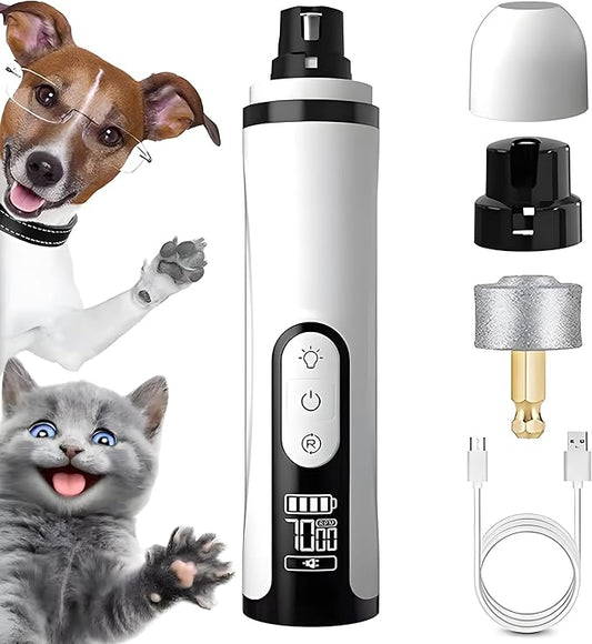 2026 Upgrade Silent Pet Nail Grinder – Low-Noise Dog & Cat Nail Trimmer, Dual-Speed with 3 Ports, USB-Rechargeable Electric Nail File, Ergonomic, Travel-Friendly