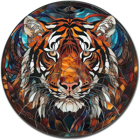Lygond Metal Sign - Circular Stained Glass Tigle Sign For Bar - 88 Inches