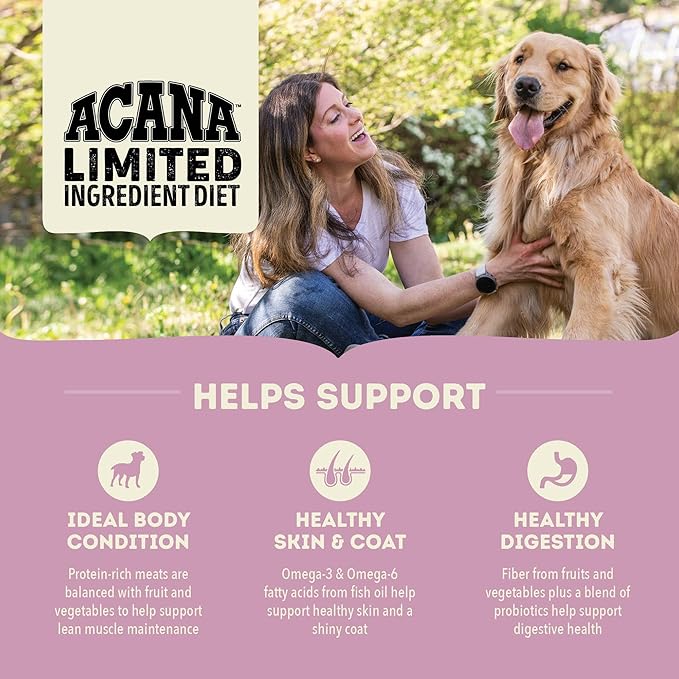 ACANA Singles Limited Ingredient Grain Free High Protein Dry Dog Food Lamb & Apple Recipe 22.5lb Bag