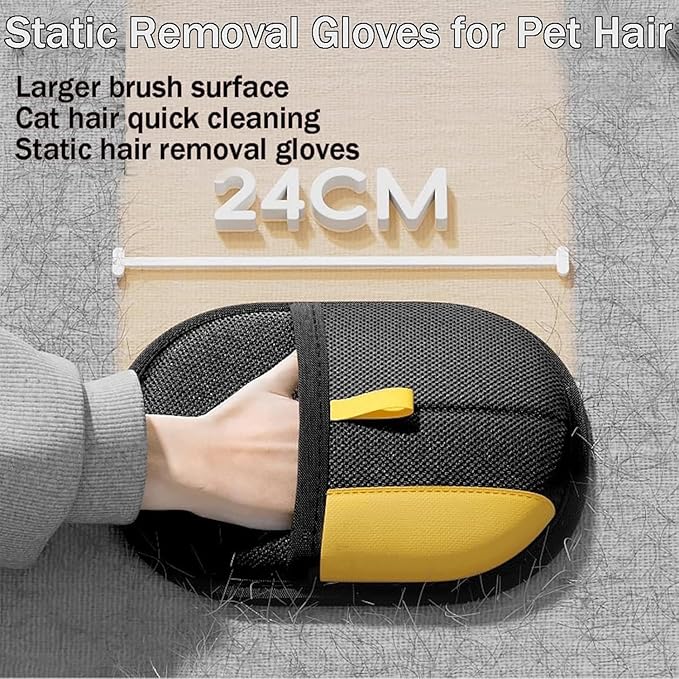 Morphcontainerpet Pet Hair Removal Gloves - Electrostatic Reusable for Cats & Dogs, Furniture, Carpet, Car Seats (1.2 oz) (3pcs)