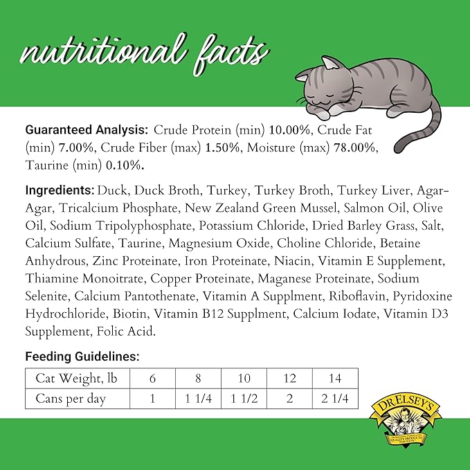 Dr. Elsey's cleanprotein Duck & Turkey Recipe Wet Cat Food, Pate 5.3 oz cans (Pack of 24)