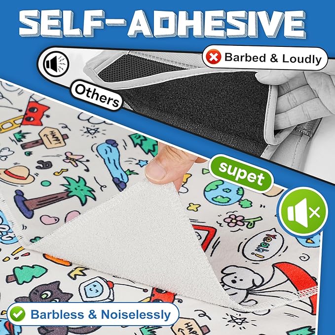 Supet Cat Grooming Wrap for Cutting Nails, 2025 Self-Adherent Cat Wrap, Anti-Escape Calming Cat Swaddle Wrap for Medicine, Nail Clipping, Teeth Brushing, Ear Cleaning (Cartoon, M)