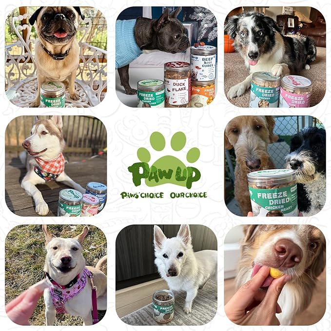 PAWUP Freeze Dried Chicken Necks Dog Treats, Dog Food Toppers, Healthy Training Treats, Raw Single Ingredient, High Protein, 4.2 oz