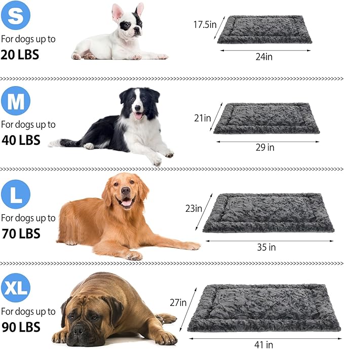 2 Pack Dog Bed for Large Medium Small Dogs,Reversible Rectangle Dog Bed,Washable Orthopedic Durable Sofa Bed for Pet Sleeping Puppy Cat-M-Grey