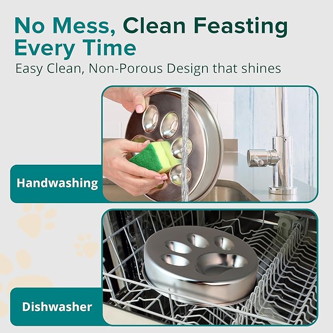 BarkNGo Slow Feeder Dog Bowls & Dog Water Bowl, Stainless Steel Pet Bowls for Dry, Wet & Raw Food, Non-Slip, Durable & Dishwasher Safe, Small Puppies to Large Dogs