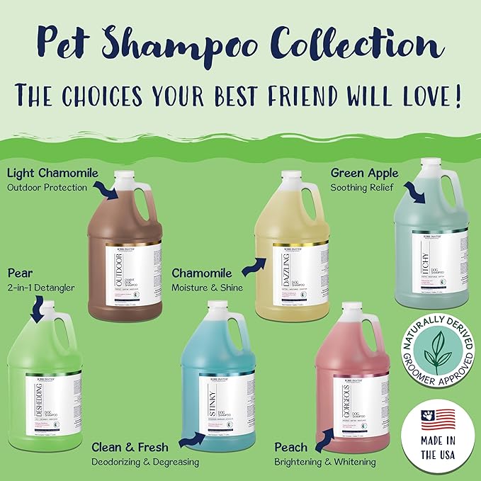 Bobbi Panter Dog Shampoo - Made in USA - All Natural Formula for Heavy Duty Deodorizing & Degreasing - Concentrated 25:1 for Professional Groomers - Fresh Clean Scent, 1 Gallon (Case of 4)