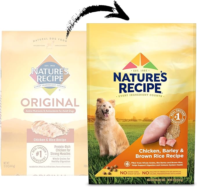 Nature′s Recipe Chicken, Barley & Brown Rice Recipe Dry Dog Food, 12 lb. Bag