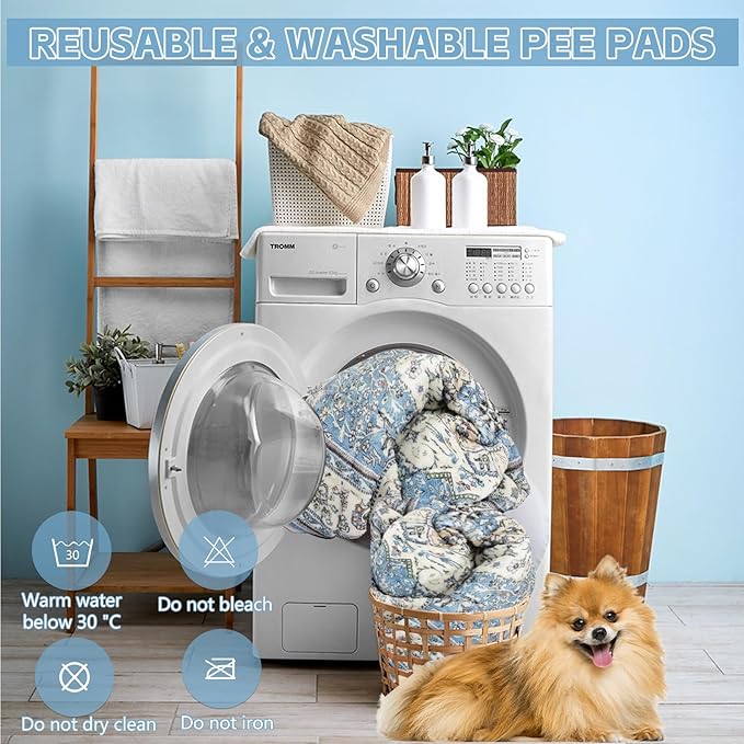 Washable Thickened Pee Pads for Dogs, 2 Pack (36"x42") Upgrade Reusable Puppy Pads with Non-Slip Rug, Super Absorbent Leakproof Puppy Training & Whelping Pads for Dogs, Doggie