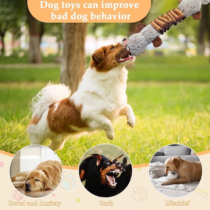 Squeaky Dog Toys, Stuffed Large Dog Toys to Keep Them Busy, Interactive Plush Chew Toys with Crinkle Paper, Tough Pet Animal Toys for Small Medium Large Dogs - Platypus