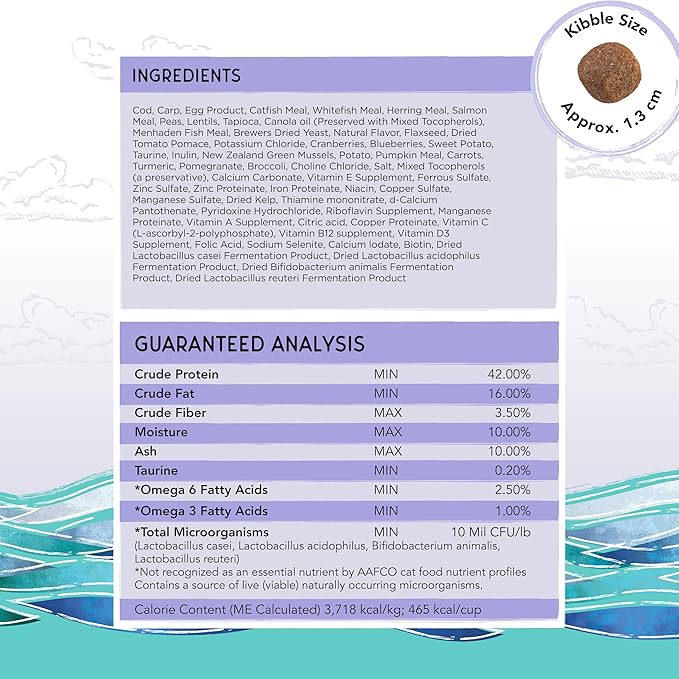 Blackwood Bounty Dry Cat Food, Cod & Carp Recipe for All Life Stages, 4.5 Pound Bag, High Protein, Grain Free