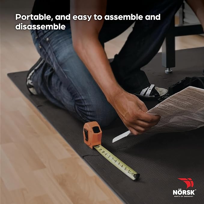 Norsk Multi-Purpose Reversible Floor Mats - EVA Interlocking Foam Tiles (Gray/Black 40 Tiles - 160 sq. Ft. 1/2" Thick)