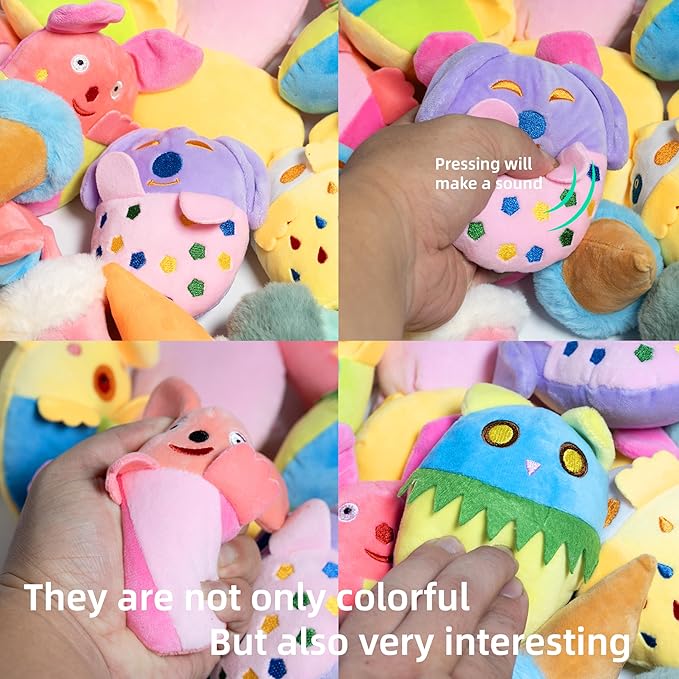 20 Pack Puppy Squeaky Dog Toys Set Plush Puppies,Cute Chew Pets Dog Toy with Squeakers for Small Dogs Playtime