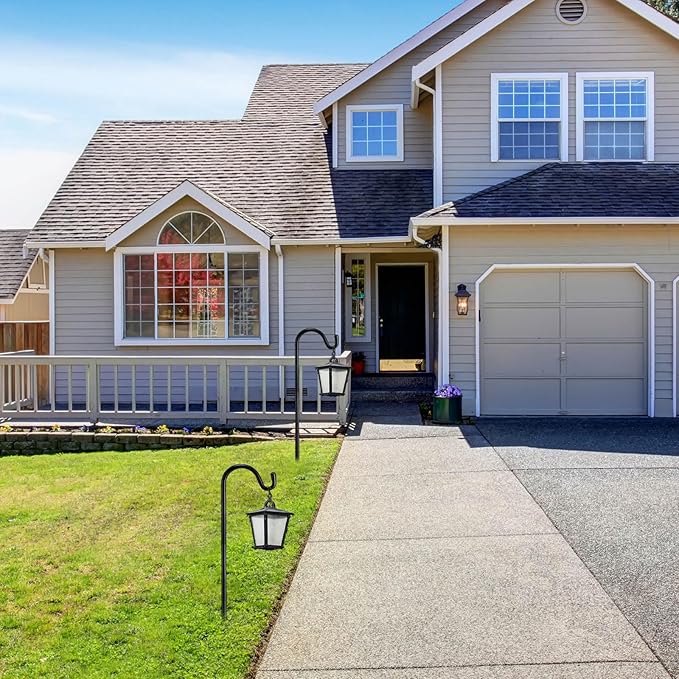 2 Pcs 45 Inch Shepherds Hook for Outdoor Adjustable Bird Feeder Pole Metal Steel Shepard Hooks for Hummingbird Stand Feeder Pole for Garden Plant, Lantern, Hanging Wedding Decor