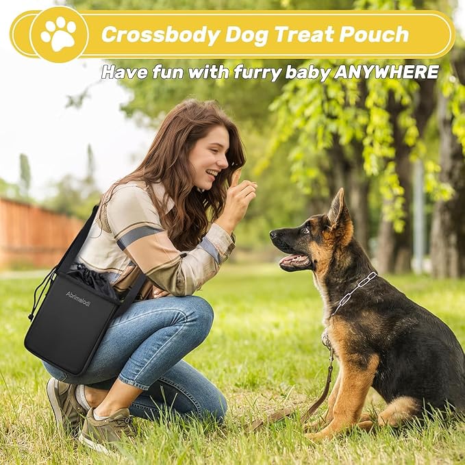 6 Set Dog Travel Bag, Large Pet Supplies for Dogs, Includes 2 Collapsible Dog Bowls, 2 Food Containers, 1 Treat Pouch with Pet Travel Bag, Black