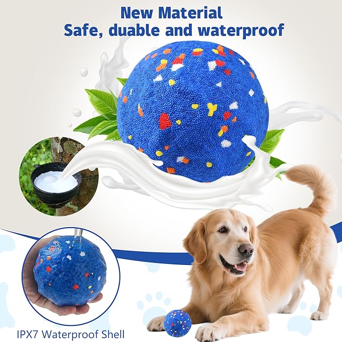 Interactive Dog Ball - Large E-TPU Automatic Vibrating Toy for Medium/Large Dogs, Motion-Activated Active Rolling Balls, Indoor/Outdoor Chew Proof Toy to Relieve Boredom & Anxiety(White,Large)
