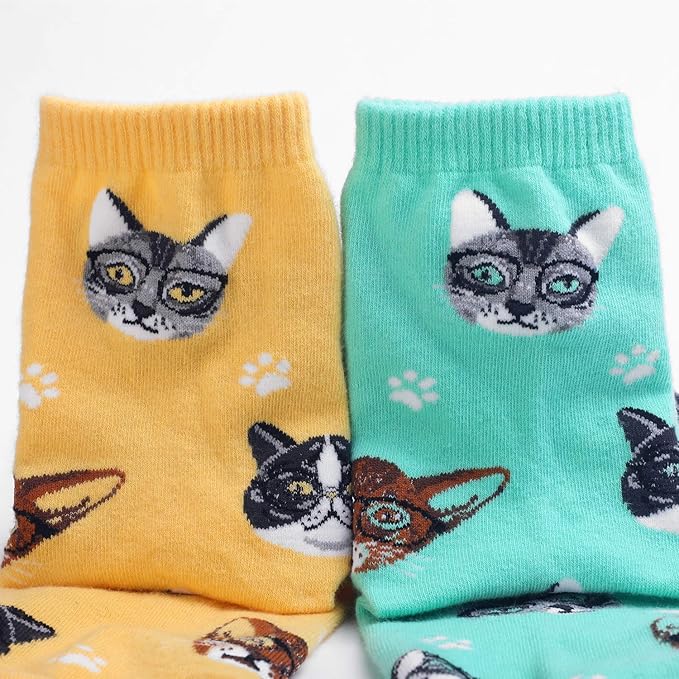 Jeasona Women's Cat Socks Cat Gifts Cute Animal Socks Dog Owl Gifts for Women
