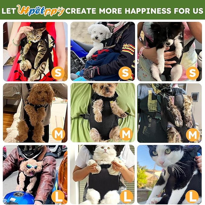 Pet Carrier Backpack, Hands-Free Adjustable Dog Front Carrier Legs Out & Easy-Fit Dog Backpack Carrier for Hiking Camping Traveling Cycling for Small Dogs and Rabbits (Medium, Purple)