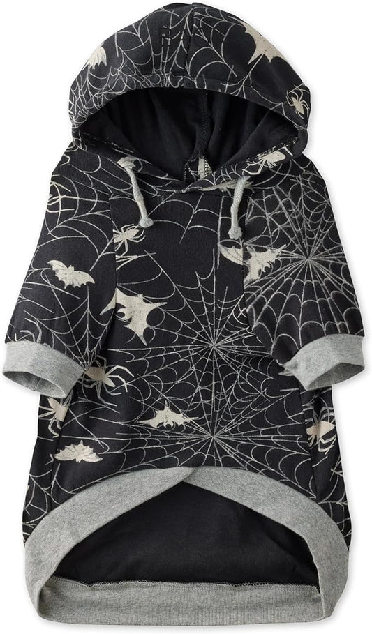 Rocky – The Orginal Lightweight Hooded TEE 100% Organic Cotton Dog Hoodie Pet Coat Sweater for Small, Medium, Large Dogs, Batty Black, X-Small