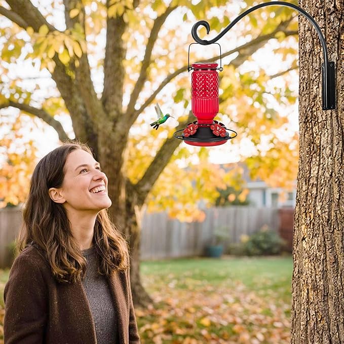 Qiang Ni Heavy-Duty Plant Hanger Outdoor: Hanging Plant Hook for Outside Basket - 16-Inch Wall Mount Plant Bracket for Bird Feeder