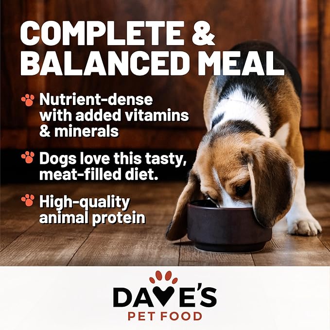 Dave's Pet Food Grain Free Wet Dog Food (95% Chicken & Beef), Made in USA, Limited Ingredients, Added Vitamins & Minerals, 12.5 oz Cans (12 Pack)